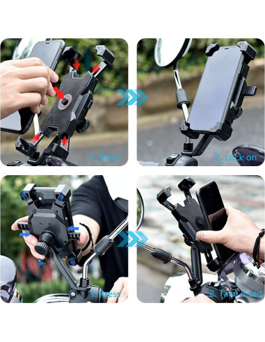 Soporte para Teléfono de Motocicleta Homeet - Antivibración, 360