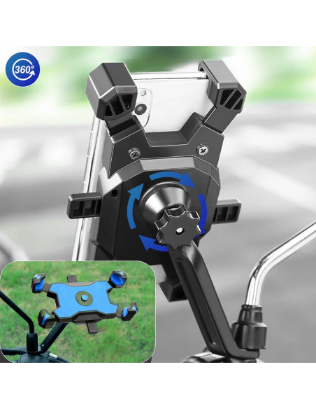 Soporte para Teléfono de Motocicleta Homeet - Antivibración, 360 Soporte para Teléfono de Motocicleta Homeet - Antivibración, 360