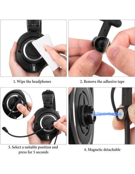 Micrófono Boom GEEKRIA para Auriculares - Compatible con PC y Consolas Micrófono Boom GEEKRIA para Auriculares - Compatible con PC y Consolas