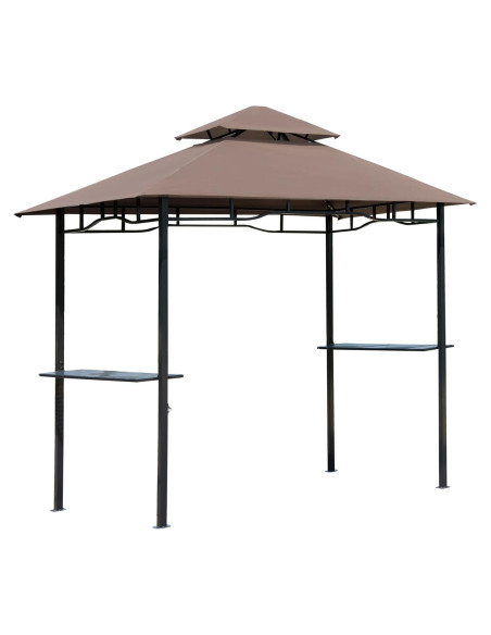 Gazebo para Parrilla Outsunny 2.46m x 1.47m con Techo Doble Gazebo para Parrilla Outsunny 2.46m x 1.47m con Techo Doble