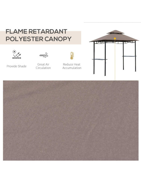 Gazebo para Parrilla Outsunny 2.46m x 1.47m con Techo Doble Gazebo para Parrilla Outsunny 2.46m x 1.47m con Techo Doble