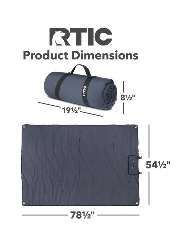 Manta RTIC Anywhere Impermeable 138x199 cm Acolchada Carbon