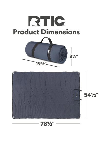 Manta RTIC Anywhere Impermeable 138x199 cm Acolchada Carbon Manta RTIC Anywhere Impermeable 138x199 cm Acolchada Carbon