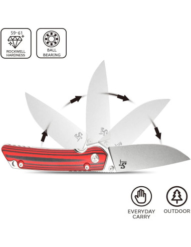 Cuchillo Plegable Sitivien ST128 D2 Mango G10 Rojo 21.9cm