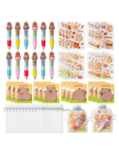 Conjunto de Papelería de Capibara CY2SIDE - 12 Piezas