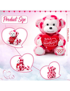 Mono de Peluche Kasyat 30 cm con Corazón - Regalo San Valentín 2