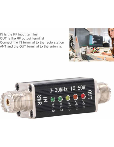 Medidor de Onda Estacionaria Eujgoov 10-50W LED 3-30MHz Medidor de Onda Estacionaria Eujgoov 10-50W LED 3-30MHz