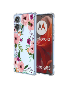 Funda Floral para Moto G85 5G - TPU Transparente y Suave