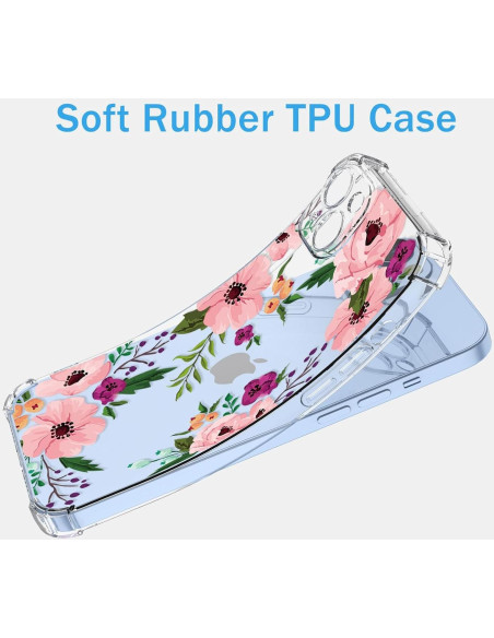 Funda Floral para Moto G85 5G - TPU Transparente y Suave Funda Floral para Moto G85 5G - TPU Transparente y Suave