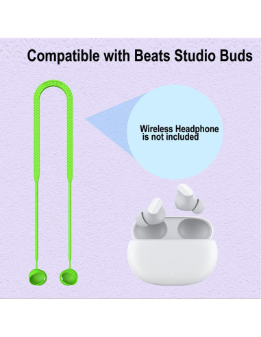 Correa Antipérdida ZSHMJMJ para Beats Studio Buds - Silicona Verde Fluorescente