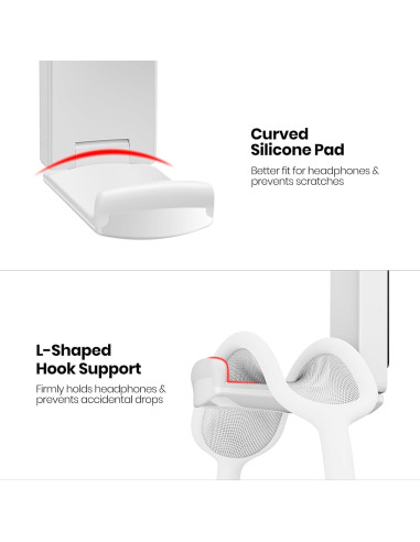 Soporte para Auriculares Adhesivo EURPMASK 2 Piezas Blanco