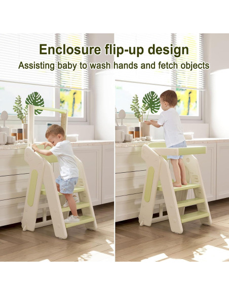 Torre Plegable para Niños Anxeit - Taburete de Cocina 3 Escalones Torre Plegable para Niños Anxeit - Taburete de Cocina 3 Escalones