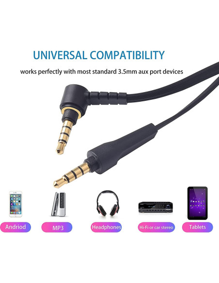 Cable de audio Alitutumao con micrófono para auriculares Sony Cable de audio Alitutumao con micrófono para auriculares Sony