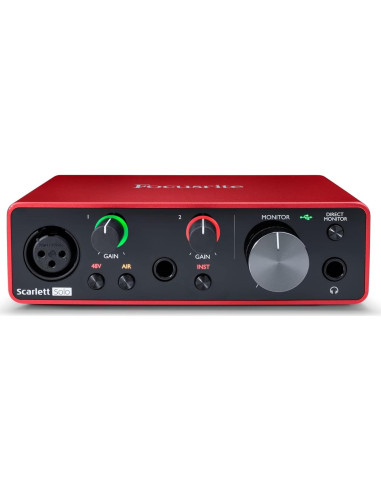 Auriculares de Monitoreo Audio-Technica ATH-M40x + Interfaz USB Focusrite Scarlett Solo