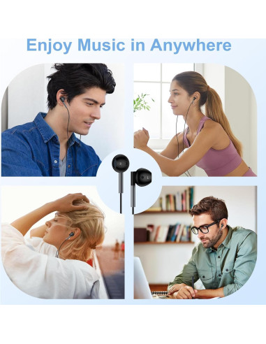 Auriculares USB C con micrófono para Samsung Galaxy y iPhone