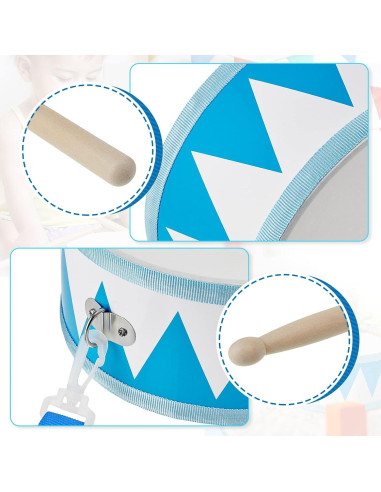Juego de Tambores de Madera Meooeck 20 cm Azul para Niños