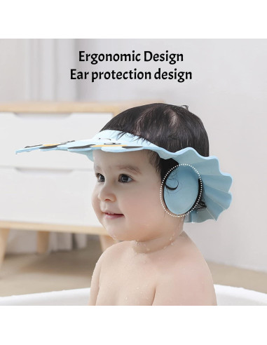 Gorro de Ducha para Bebé Ajustable EVA Antirreflujo Cartoon