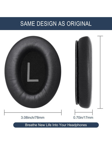 Almohadillas de Reemplazo GEVO para Bose QC45 y QC SE - Cuero PU