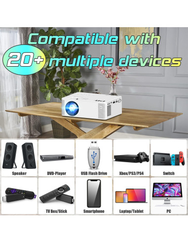 Proyector WiFi TMY V28 Full HD 1080P Portátil 1.16kg