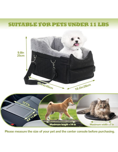 Asiento Elevador para Perros Atawlege Negro 43x25cm Desmontable