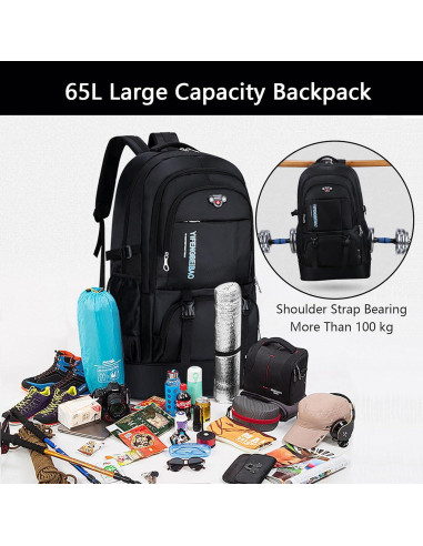 Mochila de Senderismo Wesoke 65L Impermeable Unisex