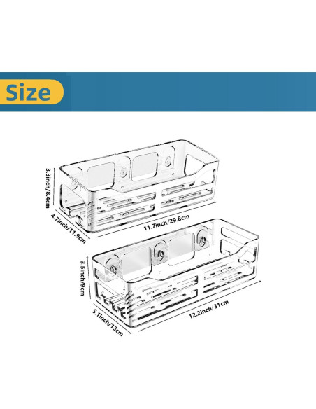Cesta de Ducha Acrílica JiePai 2 Estantes Adhesivos 31x13x9cm Cesta de Ducha Acrílica JiePai 2 Estantes Adhesivos 31x13x9cm