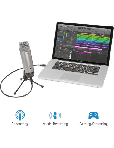 Micrófono USB Samson C01U Pro + Brazo MBA28 71.12cm