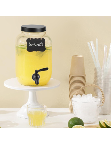 Dispensador de Bebidas de Vidrio 1 Galón HomeFeel Negro Dispensador de Bebidas de Vidrio 1 Galón HomeFeel Negro