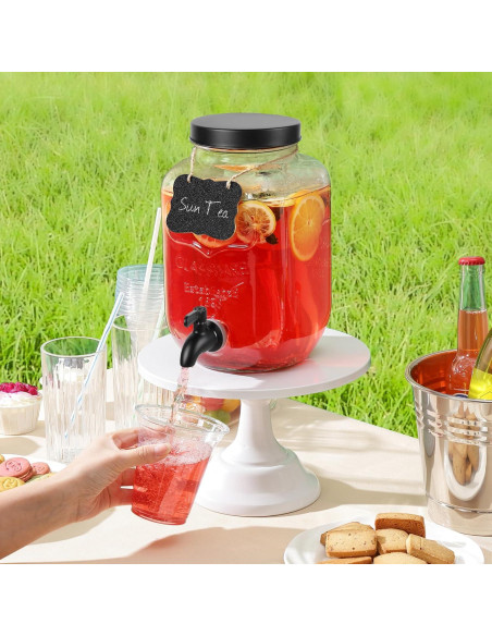 Dispensador de Bebidas de Vidrio 1 Galón HomeFeel Negro Dispensador de Bebidas de Vidrio 1 Galón HomeFeel Negro