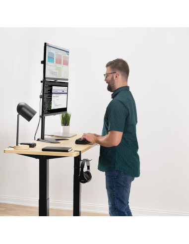 Soporte Doble para Monitor VIVO STAND-V002L, 13-34" Negro