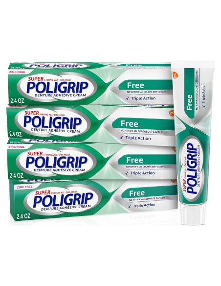 Crema Adhesiva para Dentaduras Sin Zinc Super Poligrip 272g Crema Adhesiva para Dentaduras Sin Zinc Super Poligrip 272g