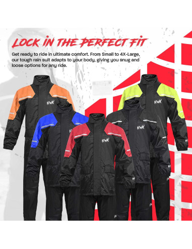 Traje de Lluvia HWK para Motocicleta Impermeable Negro S