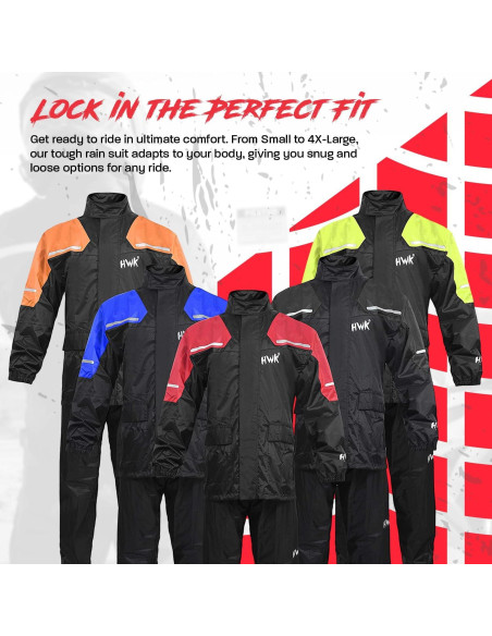 Traje de Lluvia HWK para Motocicleta Impermeable Negro S Traje de Lluvia HWK para Motocicleta Impermeable Negro S