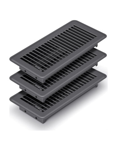 Rejilla de Piso Ajustable FanGoFast 4x10 Gris Oscuro - 3 Paquetes