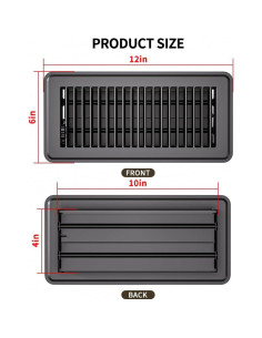 Rejilla de Piso Ajustable FanGoFast 4x10 Gris Oscuro - 3 Paquetes 2