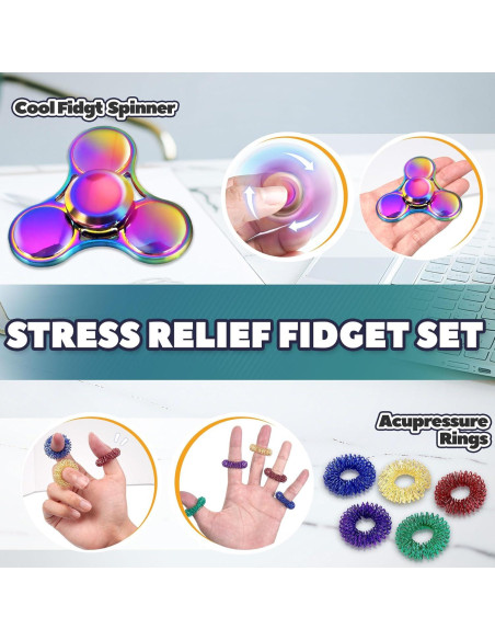 8 Piezas Juguetes Antiestrés Metal Chilvil para Adultos 8 Piezas Juguetes Antiestrés Metal Chilvil para Adultos