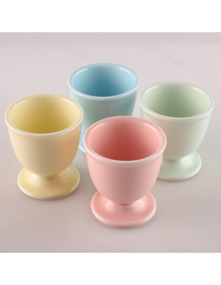 Juego de Cortador de Huevo Forkmannie con 4 Tazas y Cucharas Juego de Cortador de Huevo Forkmannie con 4 Tazas y Cucharas