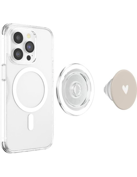 PopSockets PopGrip Magnético Corazón Minimalista Beige PopSockets PopGrip Magnético Corazón Minimalista Beige