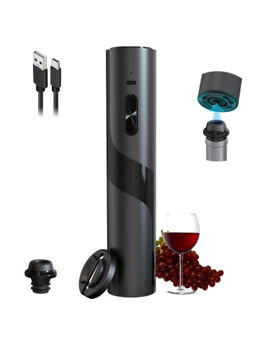 Abridor de Vino Eléctrico COKUNST Recargable USB con Bomba de Vacío