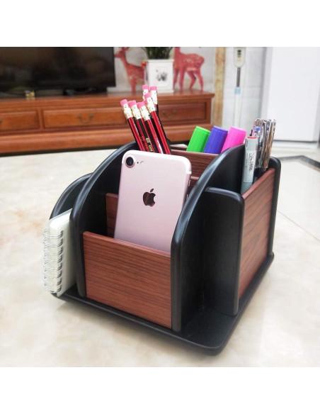 Caddy organizador de escritorio YCL YUCHUNLIN de madera 18x18cm Caddy organizador de escritorio YCL YUCHUNLIN de madera 18x18cm