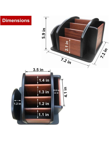 Caddy organizador de escritorio YCL YUCHUNLIN de madera 18x18cm
