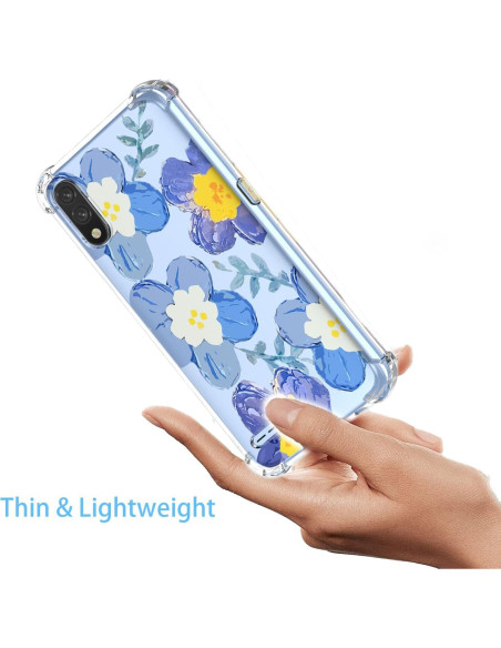 Funda Protectora Floral Azul para LG K22 y K22 Plus Funda Protectora Floral Azul para LG K22 y K22 Plus
