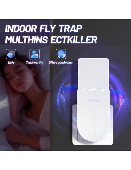 Trampa de Insectos Voladores LAZZAROU 4 pcs Luz UV Efectiva Trampa de Insectos Voladores LAZZAROU 4 pcs Luz UV Efectiva