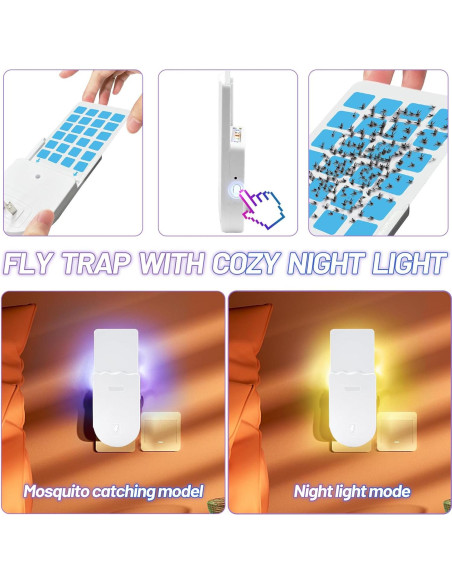 Trampa de Insectos Voladores LAZZAROU 4 pcs Luz UV Efectiva Trampa de Insectos Voladores LAZZAROU 4 pcs Luz UV Efectiva