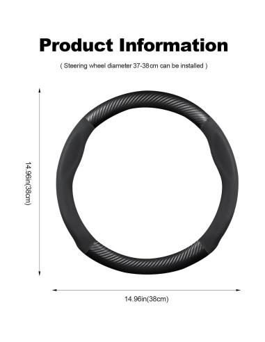 Cubierta de Volante Ergocar 38cm Redonda Antideslizante Negro