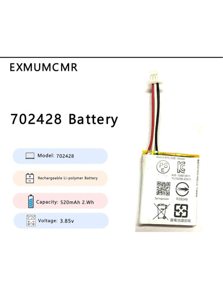 Batería Li-Polímero 702428 FENGMAI para Sony WF-1000XM4 3.85V 520mAh Batería Li-Polímero 702428 FENGMAI para Sony WF-1000XM4 3.85V 520mAh