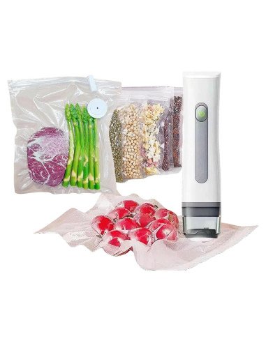 Sellador de Vacío de Mano Babluble + 14 Bolsas Reutilizables