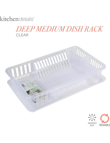 Estante de Platos Mediano Kitchen Details Transparente 12 Platos