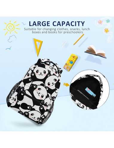 Mochila Escolar ALAZA Panda para Niñas 40.5x29x17.5cm