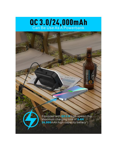 Linterna LED de Camping ShenZhenShi C30 24000mAh 1800LM IPX5